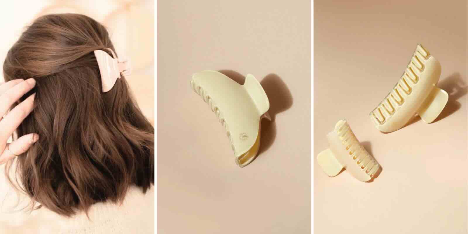 Pince à cheveux ivoire opaline BACHCA Paris petit modèle